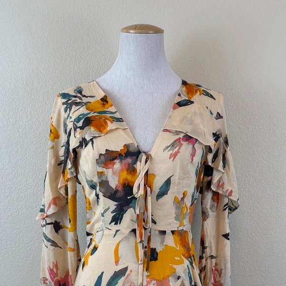 BCBGMaxazria Floral Long Sleeve Dress Size 2 - Picture 2 of 11